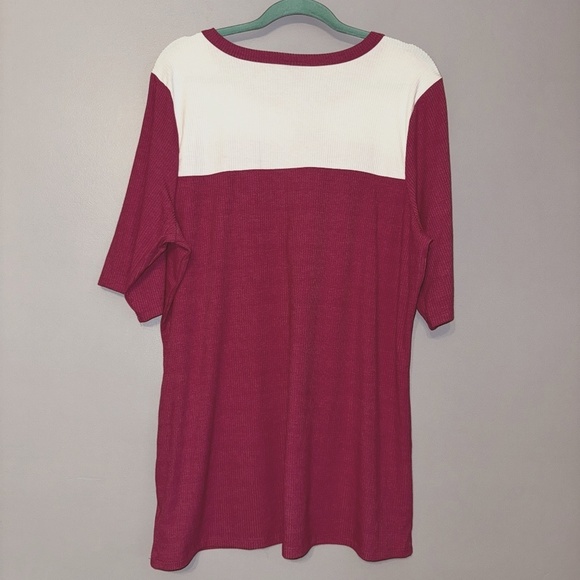 NWT Torrid Super Soft Rib Color Block Henley Short Elbow Sleeve Tee Size 3X 3 - Picture 6 of 7